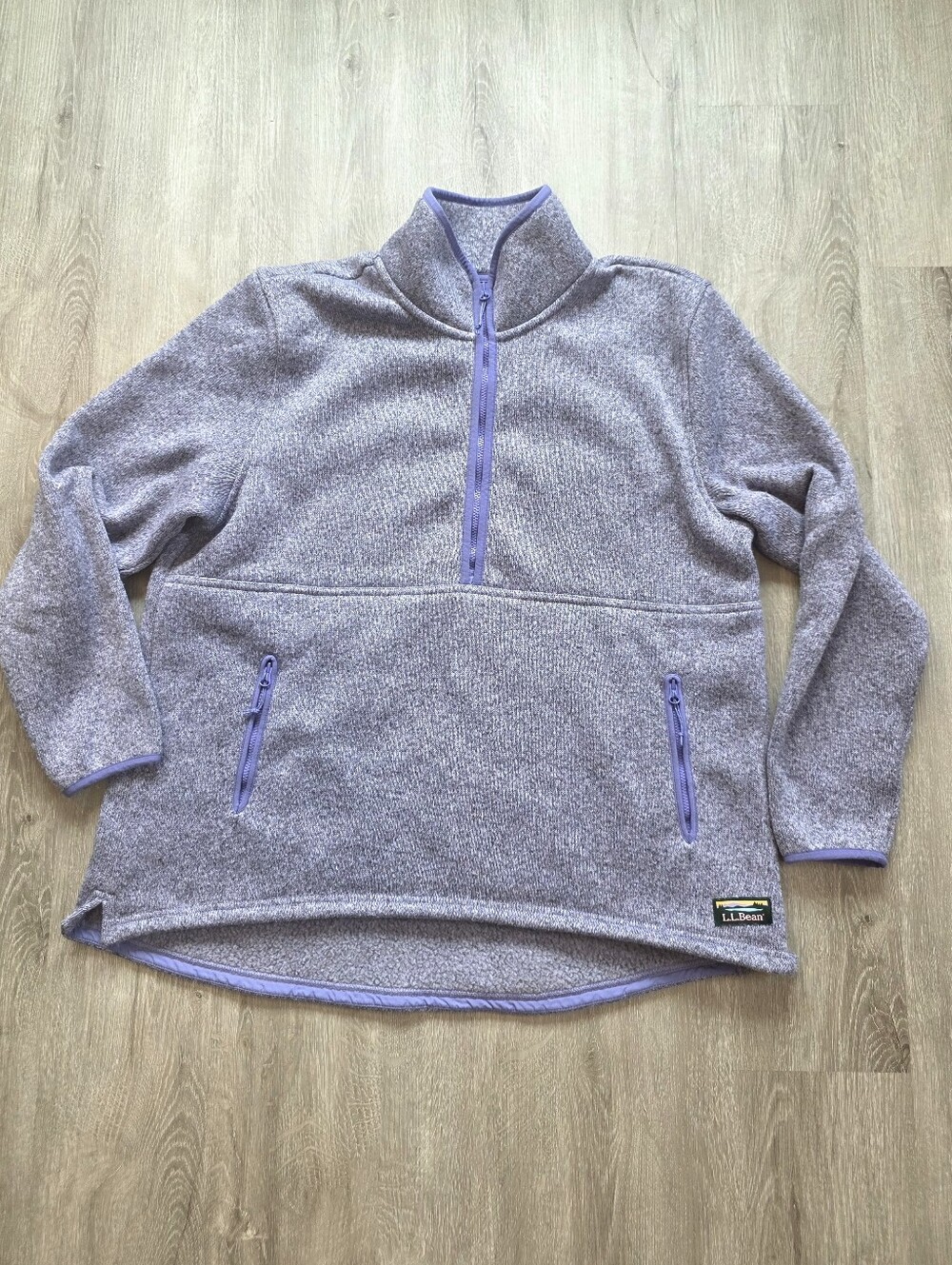 L.L. Bean Sweater Fleece 1/2 Zip Pullover Womens Size Large Purple
